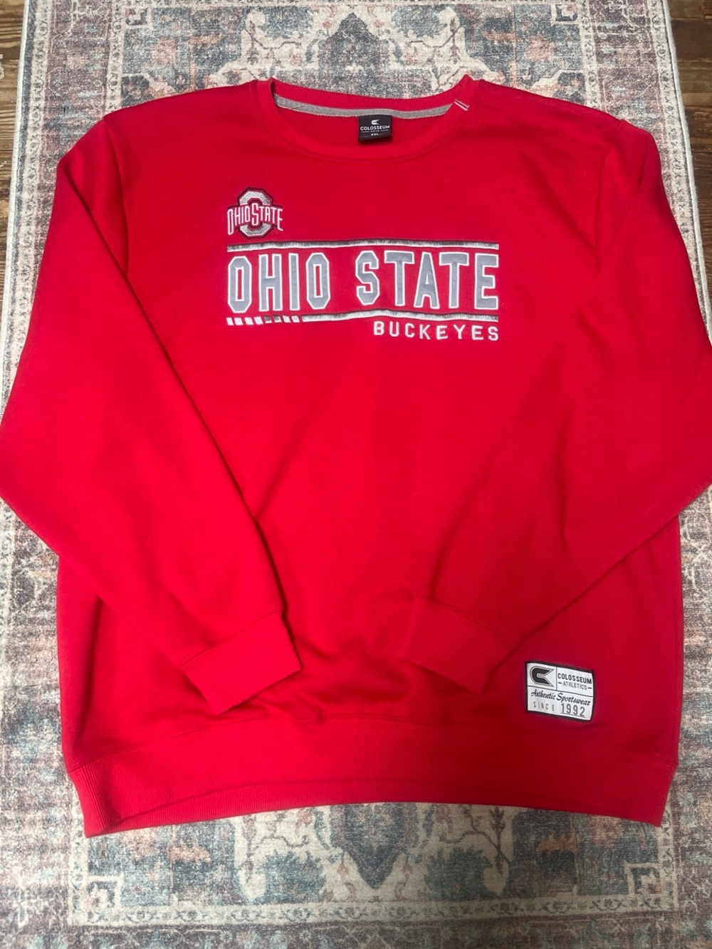 Colosseum Ohio State Buckeyes Red Crewneck Sweatshirt